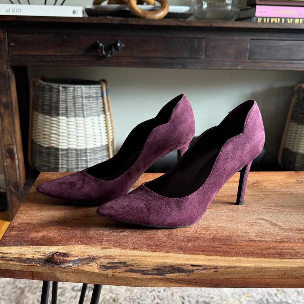 Nine West Plum Suede Heels